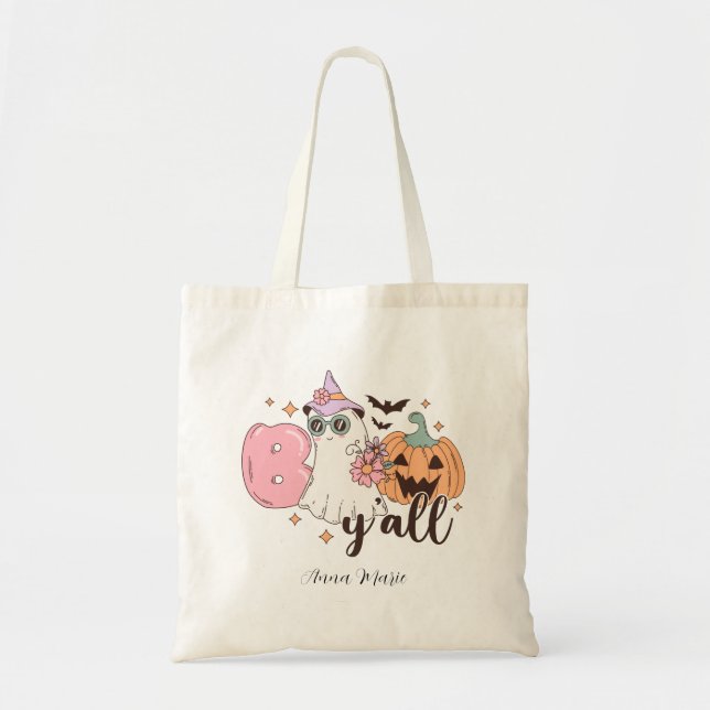 Tote Bag Cute Ghost Retro Boo Y'all (Devant)
