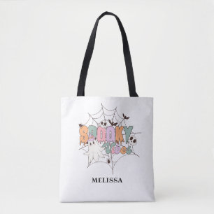 Tote Bag Cute Ghost Retro Halloween Vibes Éffrayantes