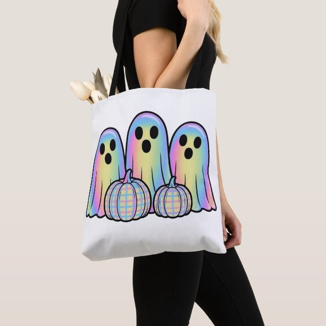 Tote Bag Cute Ghost Trio Halloween T-Shirt  Adorable Kawaii (De près)