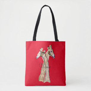 Tote Bag Cute Giraffe Couple Thunder_Cove