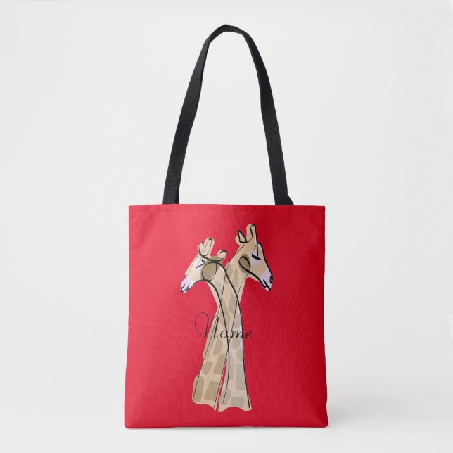Tote Bag Cute Giraffe Couple Thunder_Cove (Devant)