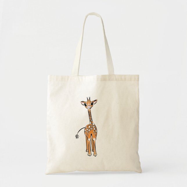 Tote Bag Cute Giraffe drawing, safari animals (Devant)