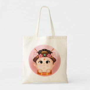 Tote Bag Cute girl in a China Princess costume