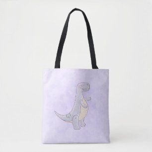 Tote Bag Cute Gray Tyrannosaure Rex Dinosaur Toy