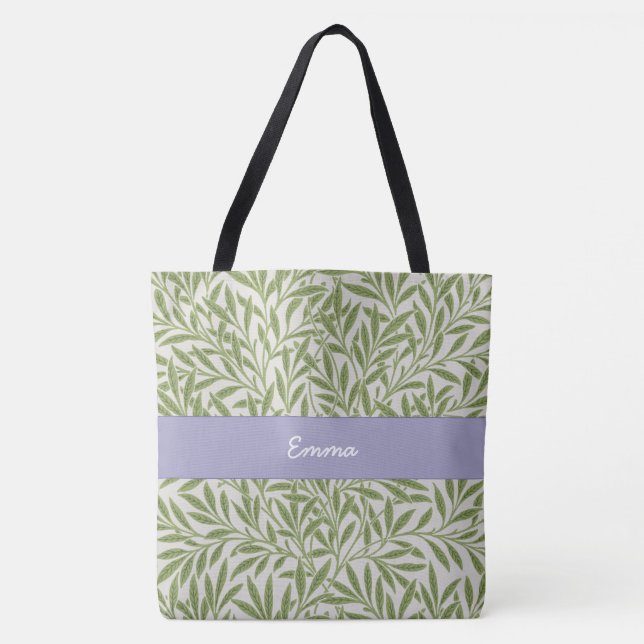 Tote Bag Cute Green Willow Feuille Botanique (Devant)