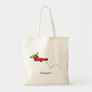 Tote Bag Cute grenouille dans une chaussette rouge saut de