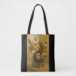 Tote Bag Cute Griffins & Baby Cyclops Mythologie Imaginaire