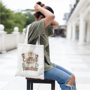 Tote Bag Cute Half Café Demi Appréciation de l'enseignant e