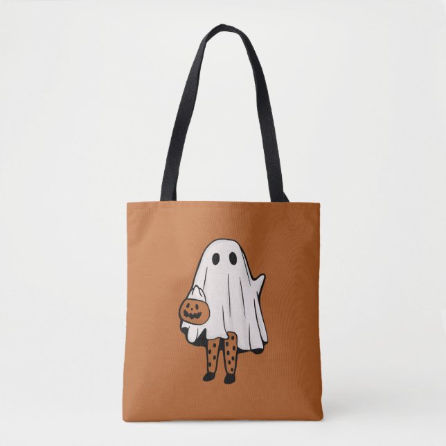 Tote Bag Cute Halloween fantôme avec les bas Halloween (Devant)