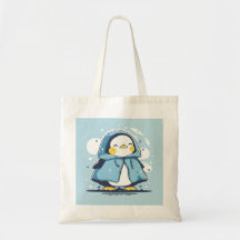 Cute Happy Kawaii Penguin en Raincoat