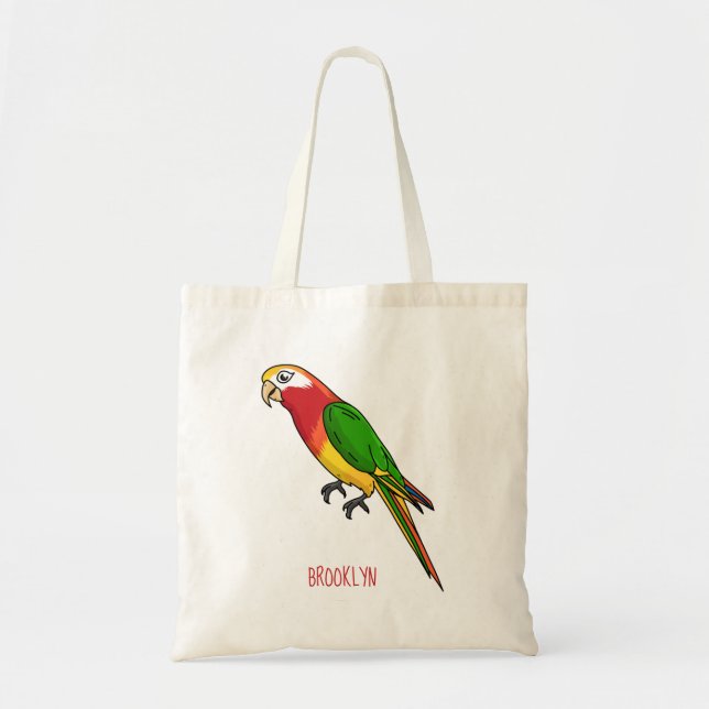 Tote Bag Cute happy parrot (Devant)