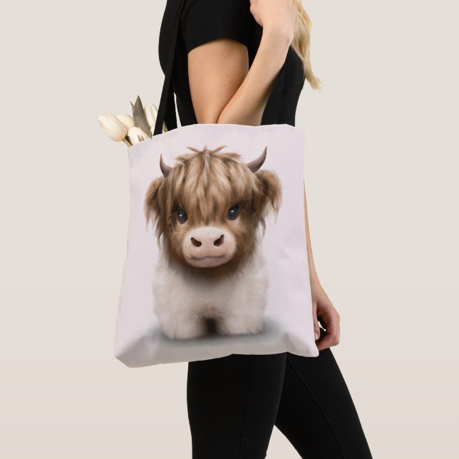 Tote Bag Cute Highlands Scottish Cow (De près)
