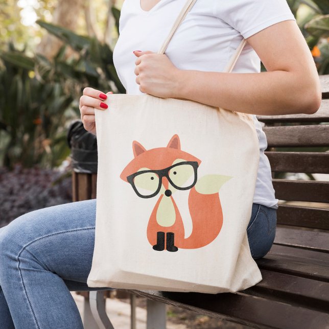 Tote Bag Cute Hipster Red Fox (Créateur téléchargé)