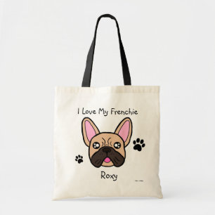 Tote Bag Cute I Love My Frenchie Personnalisé Kawaii chien