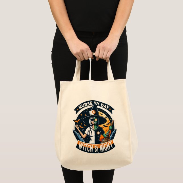 Tote Bag Cute infirmière Halloween par Jour sorcière par Nu (Devant (produit))