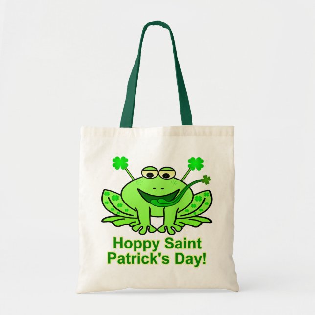Tote Bag Cute Irlandaise Saint Patrick's Day Frog (Devant)