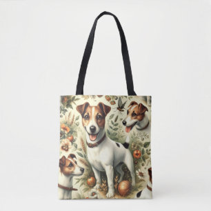 Tote Bag Cute Jack Russell Terrier Vintage