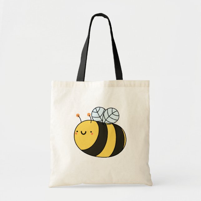 Tote Bag Cute Kawaii Bumble Bee (Devant)
