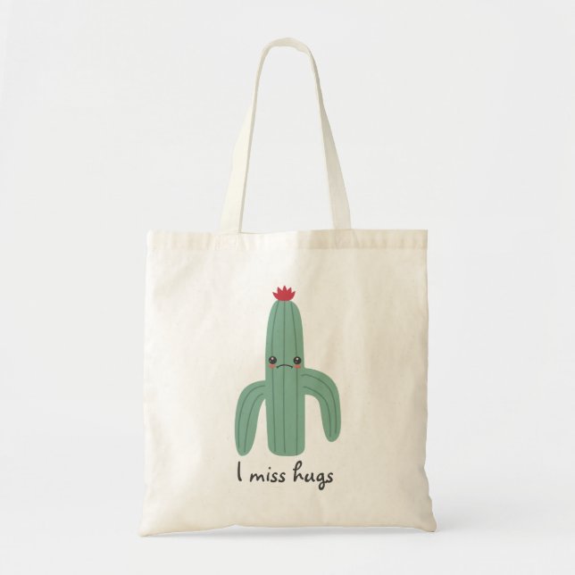 Tote Bag Cute Kawaii Cactus manque de seringues (Devant)