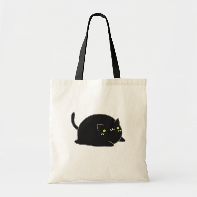 Tote Bag Cute Kawaii Chat noir (Devant)