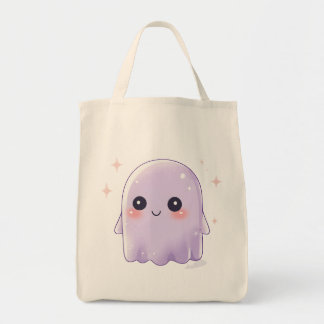 Tote Bag Cute Kawaii Ghost Grocery Bag | Halloween Bag