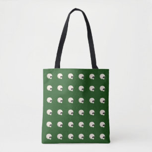 Tote Bag Cute Kawaii Halloween Crâne Pois vert foncé
