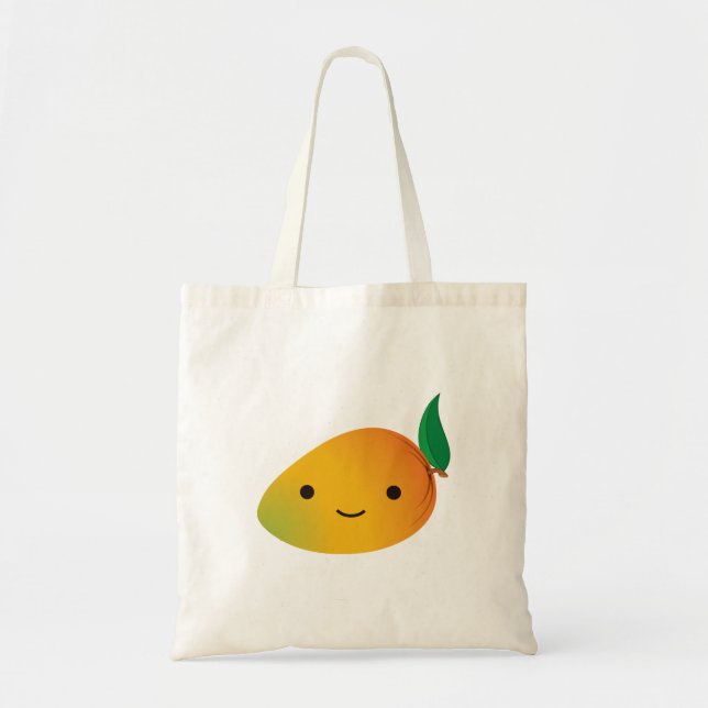 Tote Bag Cute Kawaii Mango souriant (Devant)