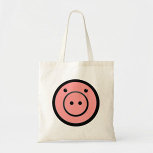Tote Bag Cute Kawaii Pink Piggy Pig Vector Art
