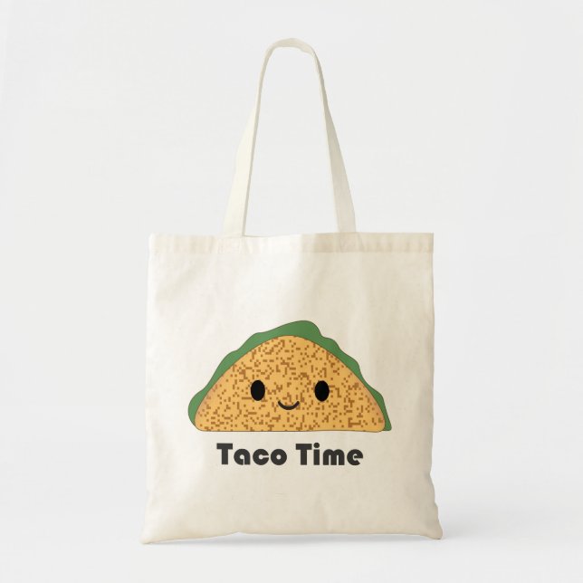 Tote Bag Cute Kawaii Taco Time Taco (Devant)