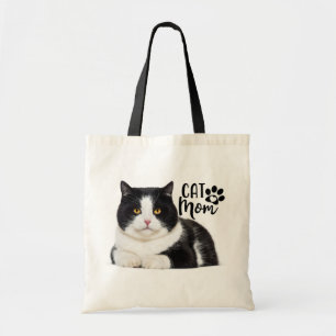 Tote Bag Cute Kitten Kitty Maman Noir Blanc Chat