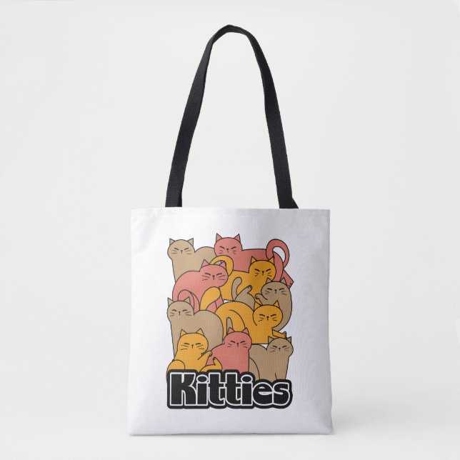 Tote Bag Cute Kitties Design - Cat Art adorable (Devant)