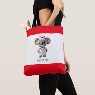 Tote Bag Cute Koala infirmière de l'ours avec stéthoscope r