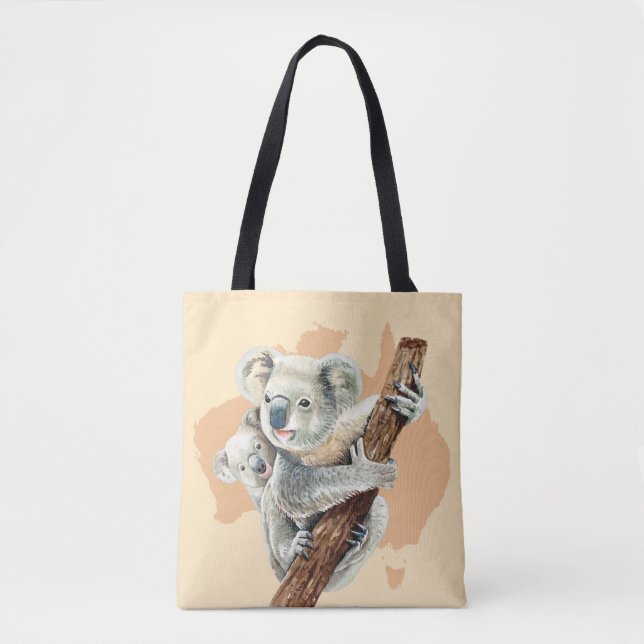 Tote Bag Cute Koala Maman et bébé (Devant)