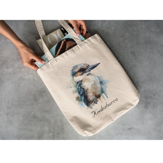 Tote Bag Cute Kookaburra sur une branche, personnalisé (Créateur téléchargé)