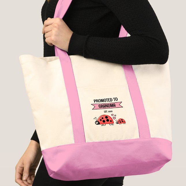 Tote Bag Cute ladybugs promoted to grandma pink (Créateur téléchargé)