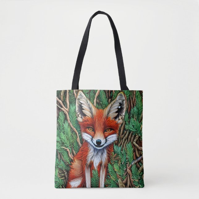 Tote Bag Cute Little Wilderness Fox (Devant)