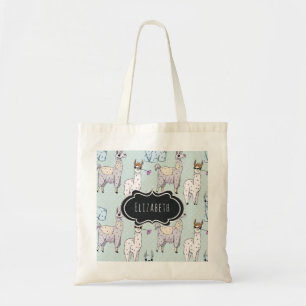 Tote Bag Cute Llama Motif Pois