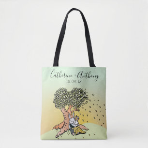 Tote Bag Cute Love Bunnies Mariage Favor ou Anniversaire