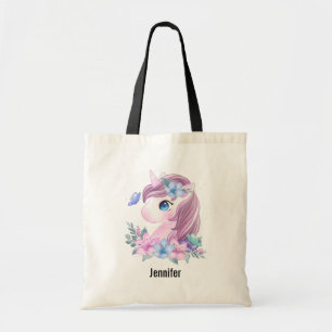 Tote Bag Cute & Magique Baby Unicorne en Aquarelle