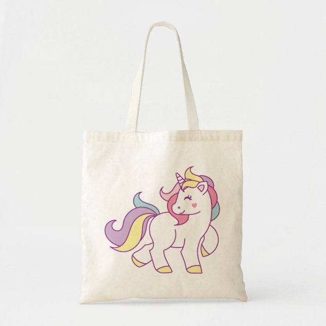 Tote Bag Cute Magique Unicorne Personnalisée (Devant)