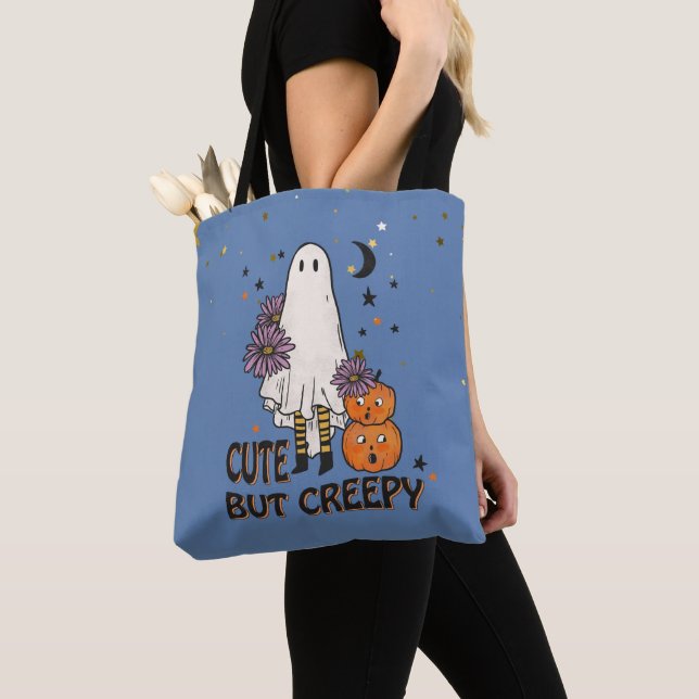 Tote Bag Cute mais Déplaisant mignon fantôme et étoiles Hal (De près)