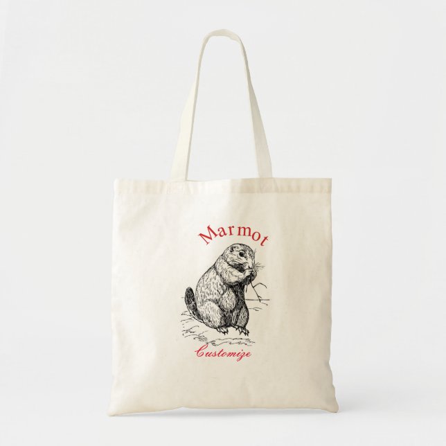 Tote Bag Cute Marmot Animal Thunder_Cove (Devant)