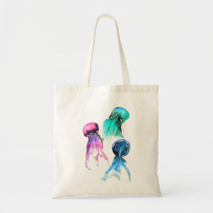 Tote Bag Cute méduse trio aquarelle art