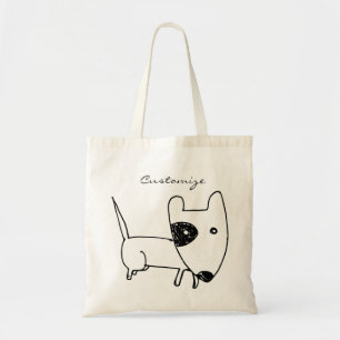 Tote Bag Cute minimaliste chien oeil noir Thunder_Cove