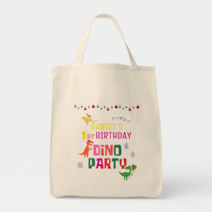 Tote Bag Cute Modern Dino Dinosaur fête d'anniversaire pour
