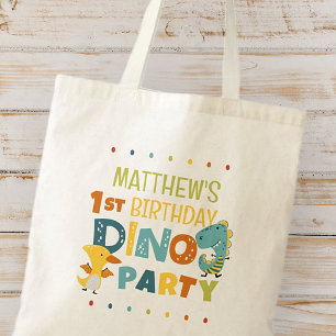 Tote Bag Cute Modern Dino Dinosaur fête d'anniversaire pour