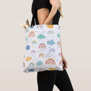 Tote Bag Cute moderne Rainbows et Motif de nuages