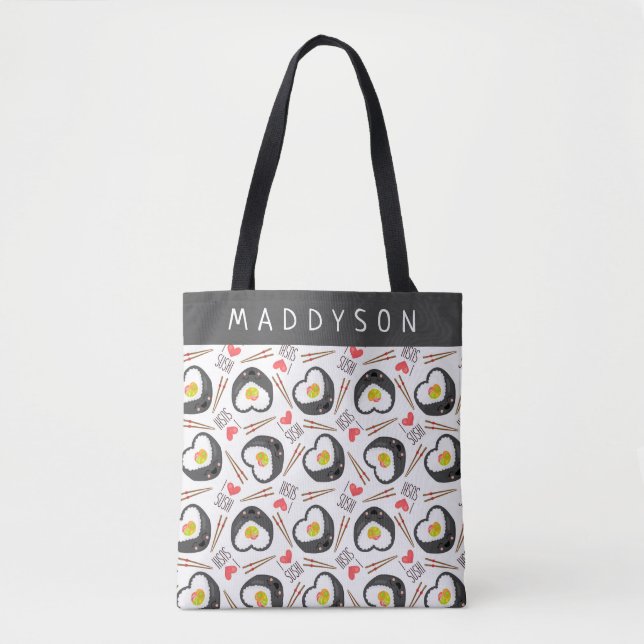 Tote Bag Cute Motif de Sushi Cartoon (Devant)