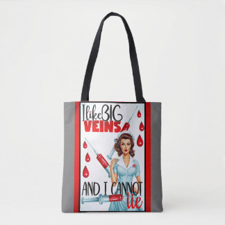 Tote Bag Cute Nostalgale Infirmière Pinup J'Aime Les Grosse