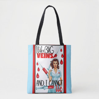 Tote Bag Cute Nostalgale Infirmière Pinup J'Aime Les Grosse